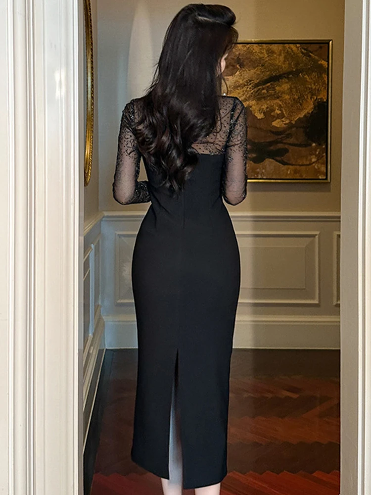 Ropa Negra Vestido Negro Zapatos Rojos Vestido Negro Elegante De