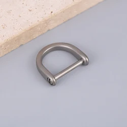 Titanium U - Shape Horseshoe Clasp Key Ring for DIY Keychain and Leather Organizer (Stainless steel 16mm)