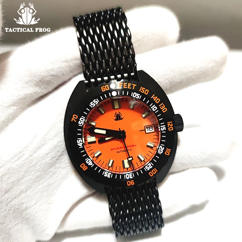 

Тактические мужские наручные часы Frog PVD SUB 300T NH35, автоматические механические часы с сапфировым стеклом, водонепроницаемые 200 м, ручные часы для мужчин