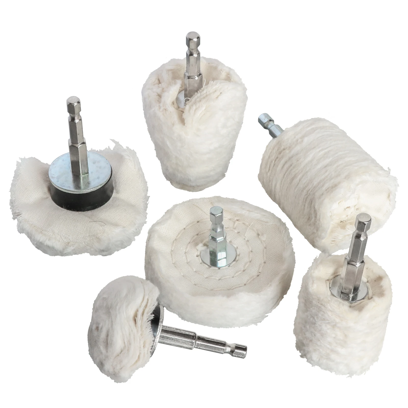 6mm Shank Cotton Polishing Wheels Cloth Buffing Wheel Grinder for
