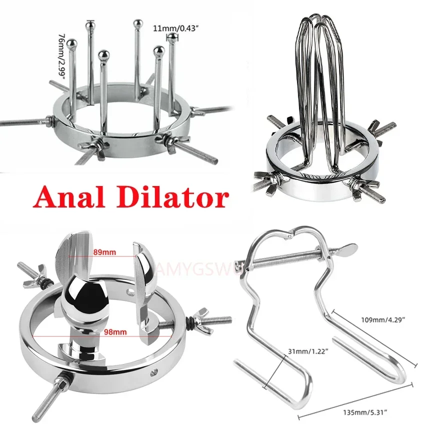Adjustable Metal Anal Dilator Vaginal Medical Mirror Couples Fist Sex Toys Insert Enema Clean Speculum Device BDSM Expander Ass Anal Plug Dilator Vaginal Expander