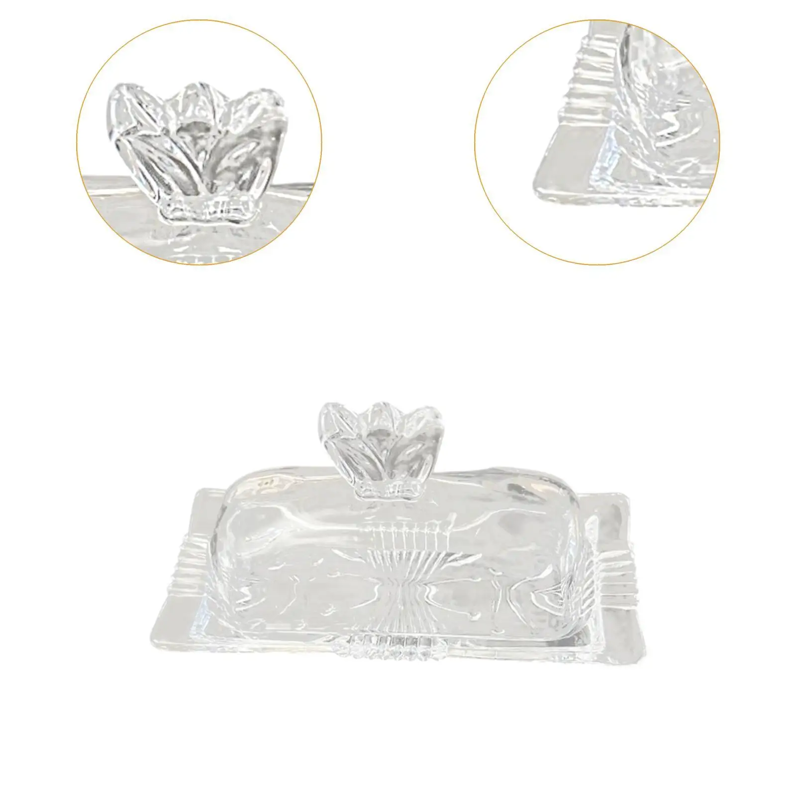 Butter Serving Tray with Cover Glass Butter Dish for Kitchen Parties Wedding 5