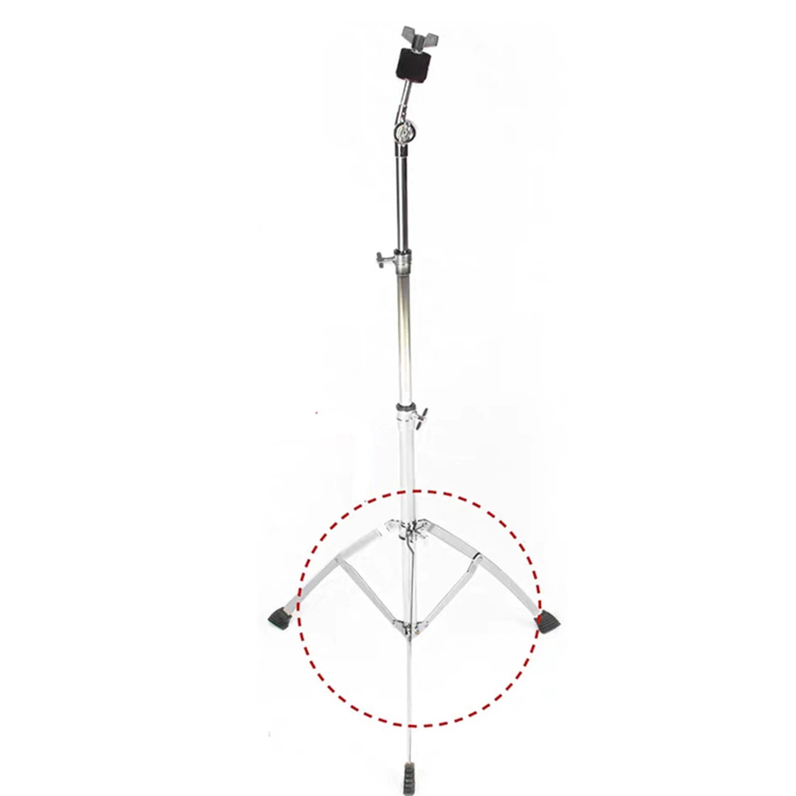 Metal Cymbal Stand Adjustable Stretchable Legs Triangle Bracket Cymbal Holder with Rubber Feet Musical Instrument Parts