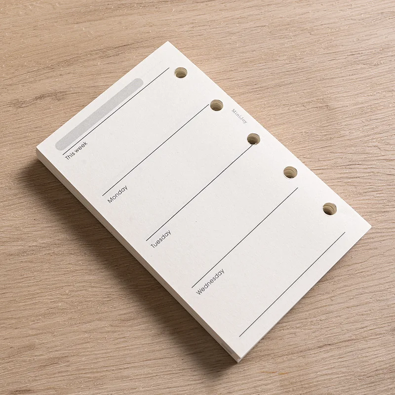 M5/A8 Loseblatt-Notizbuch, Nachfüllung, Spiralbinder, Innenseite, wöchentlich, monatlich, To-Do-Linie, Punktgitter im Inneren, Papier, Schreibwaren