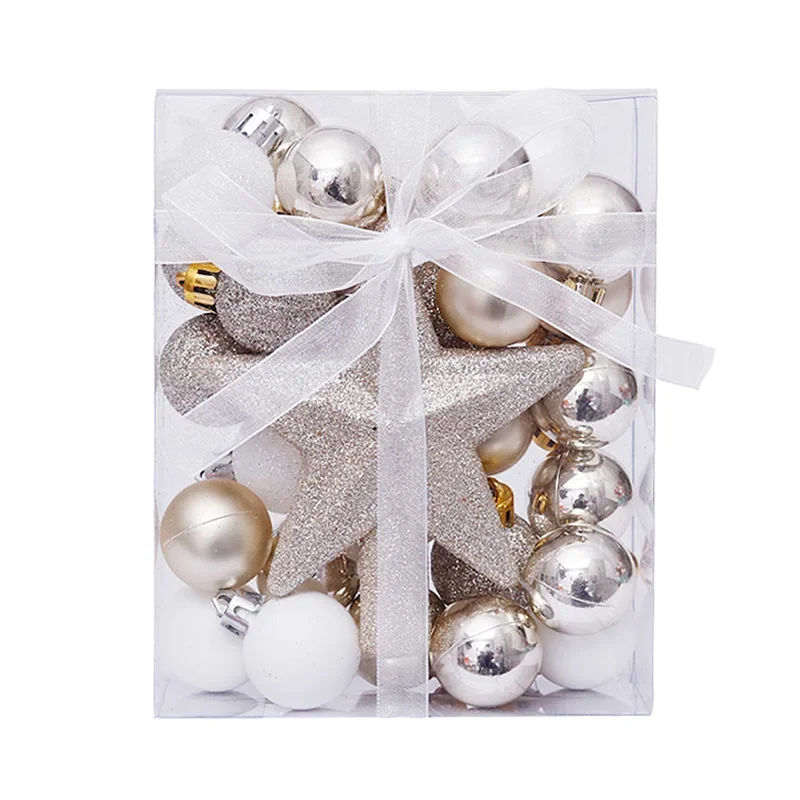 thumbnail image 1 of Juego de 30 bolas de Navidad colgantes para árbol de Navidad, adorno de estrella para decoración de Navidad, regalo de Año Nuevo para el hogar, 1 of 5