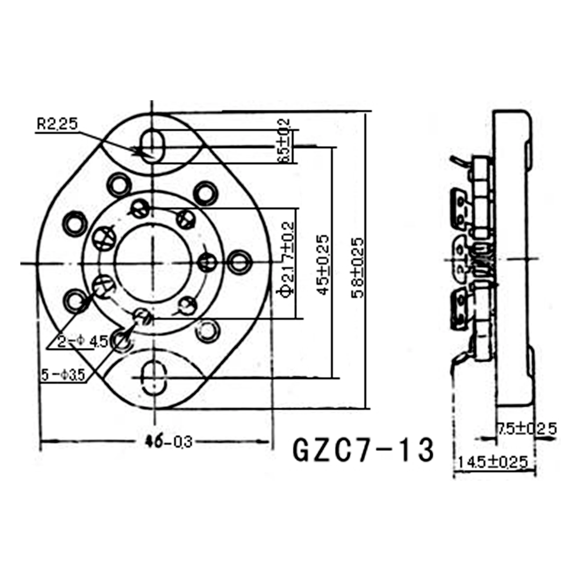 soquete base para FU-25 1625 6a6 826