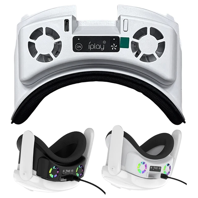 Cooling Fan Face Cover Facial Interface Radiator with RGB Light Cool Mask for Meta Quest 3 Accessories