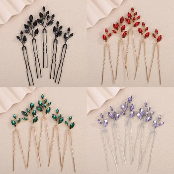 Women Rhinestone Bridal Hair Pins 5PCS Handmade Wedding Hairpins Accessories Party Hair Clip Jewelry for Women Wedding Headpiece