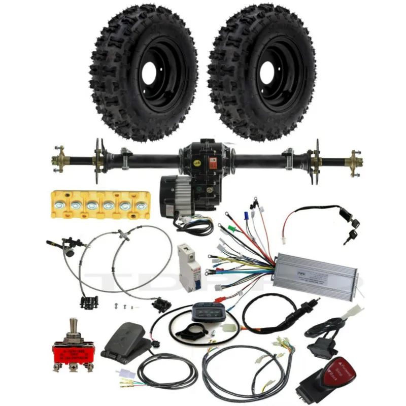 34 "Kit Asse Posteriore Differenziale Acceleratore A Pedale 48V 1000W Motore Elettrico Go Kart Atv Quad Buggy