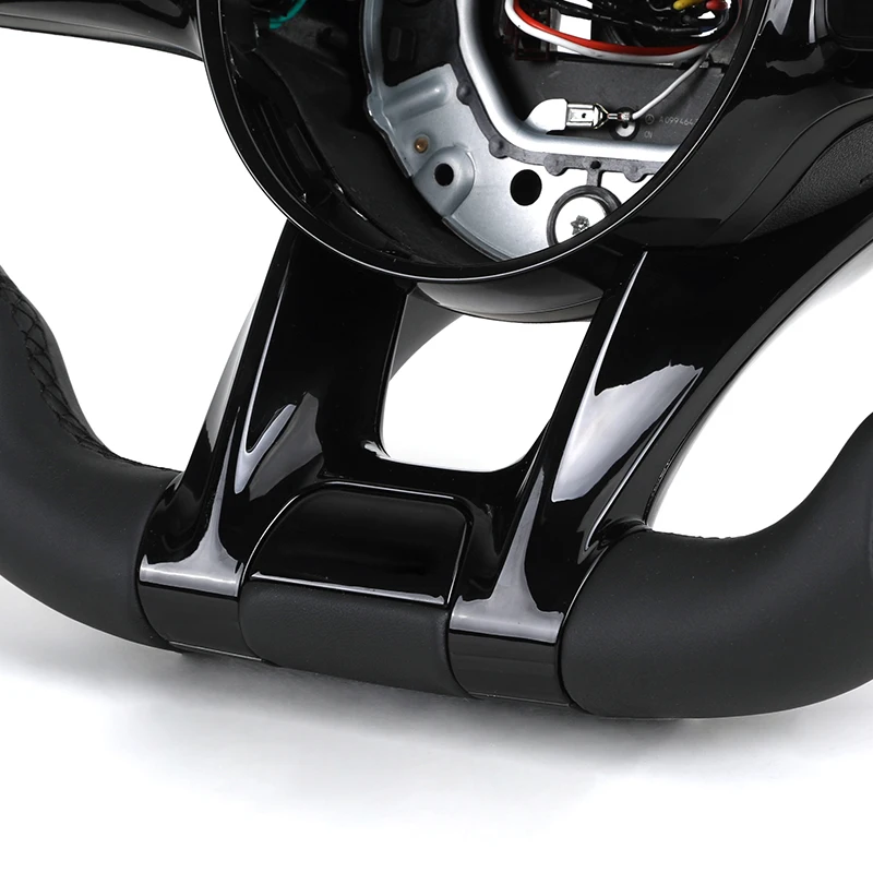 With Piano Black Trim Full Leather Steering Wheel for Mercedes Benz W205 W211 W177 W221 GLS X167 GLA45 X156 Gle 53 AMG GT
