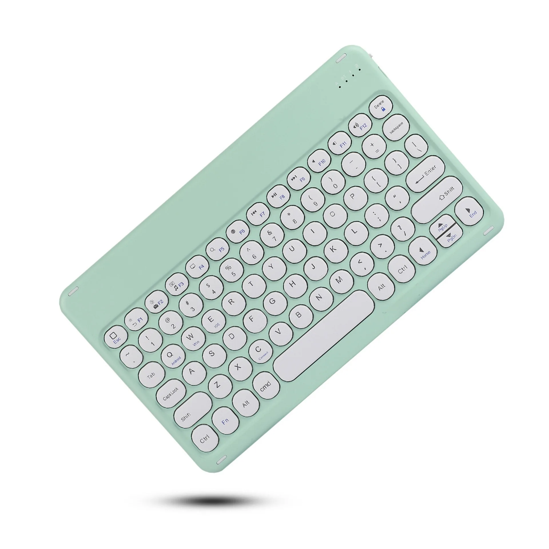 Wireless Bluetooth Keyboard with Round Keycaps and Long-Lasting Battery
