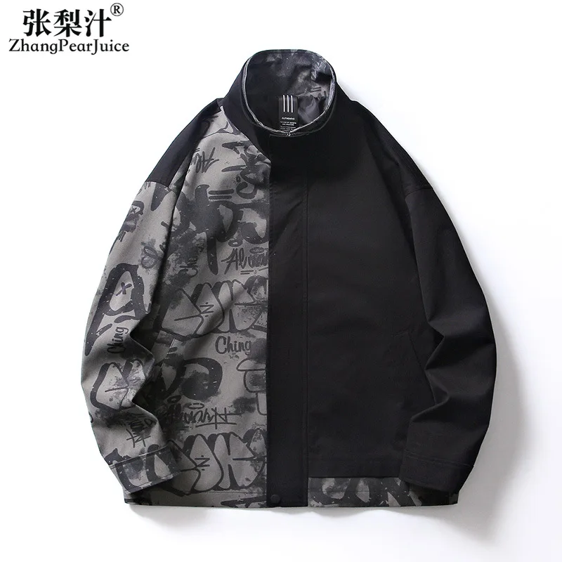 

Y2k Retro Men's Jackets Autumn Spring Men's Trend Patchwork Coats Men High Street Stand Collar Fashion Casual Jackets Coats