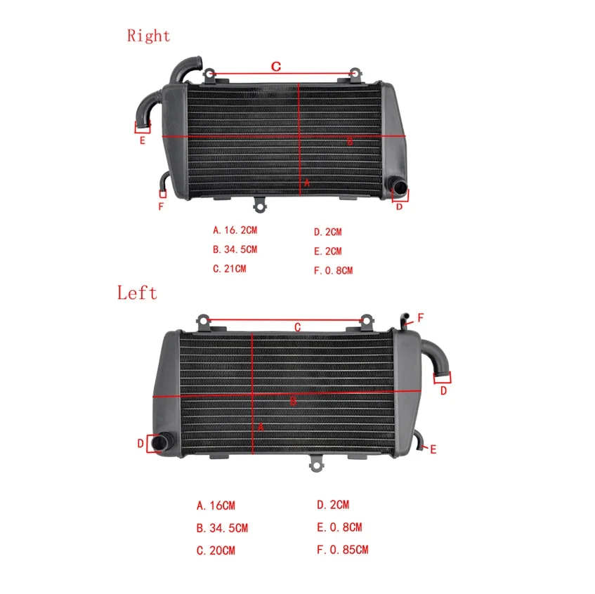 

Motorcycle Left and Right Aluminium Engine Cooling Radiator Cooler for Honda GL1800 Gold Wing 2001-2005 GL 1800 Goldwing