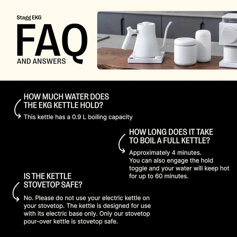 Stagg EKG Electric Gooseneck Kettle - Pour-Over Coffee and Tea Kettle - Stainless Steel Kettle Water Boiler 3