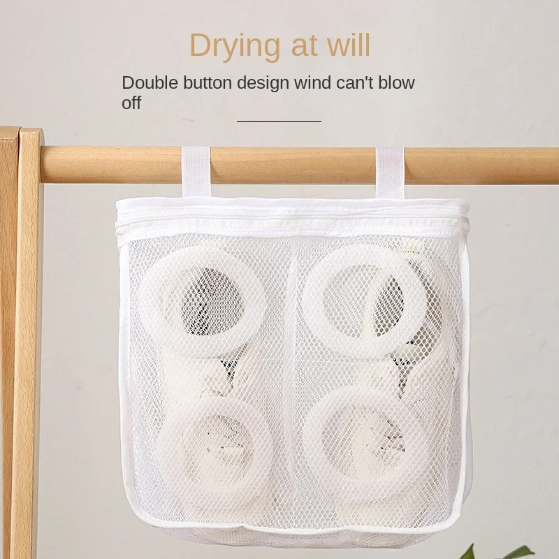 Mesh Laundry Bags Shoes Storage Organizers Bag Anti-deformation Zipper Travel Shoes Clothes Storage Bags Shoes Airing Dry Tool 4