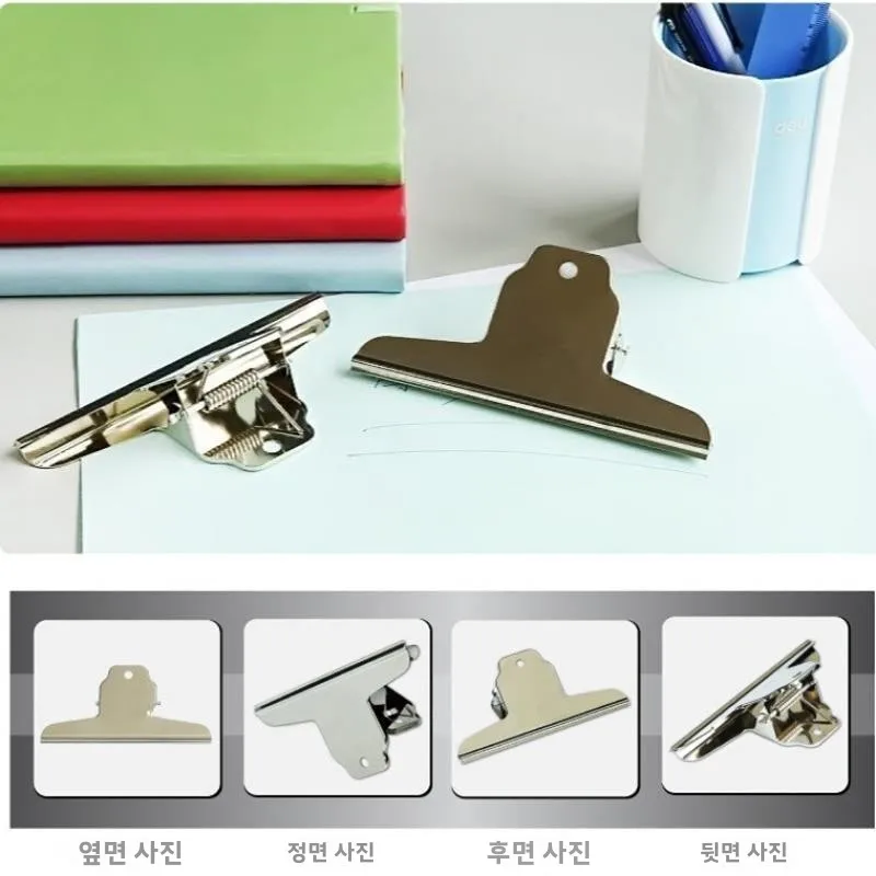 스테인레스 스틸 산 모양 클립 두꺼운 강력한 옛날 스타일 롱테일 티켓 클립 대형 철제 클립 고정 클립