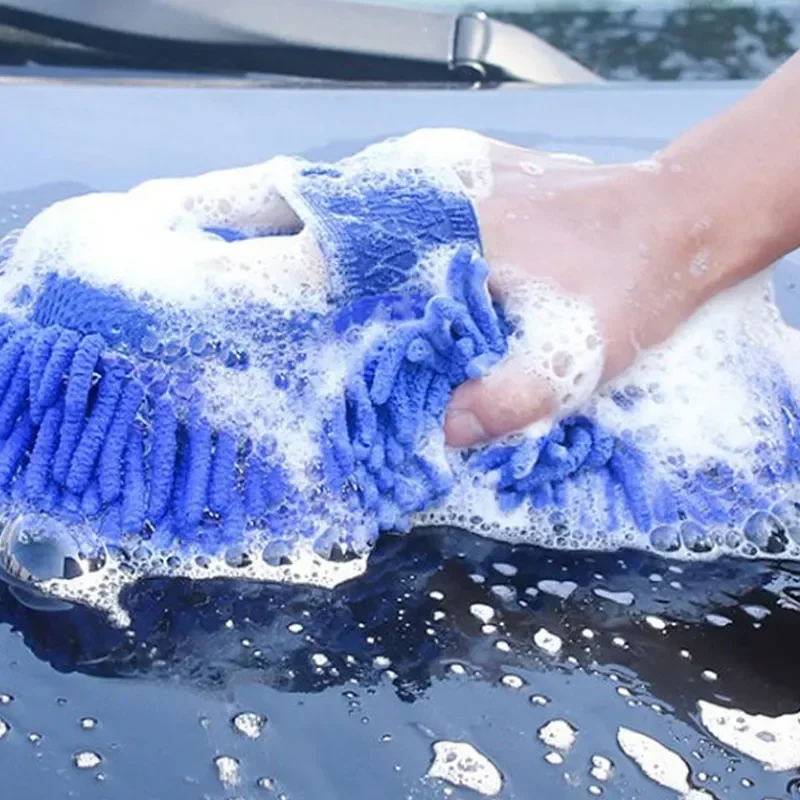 1/2Pcs Car Cleaning Brush Cleaner Tools Microfiber Car Washer Sponge Cleaning Washing Towel Auto Gloves Car Washing Accessories 2