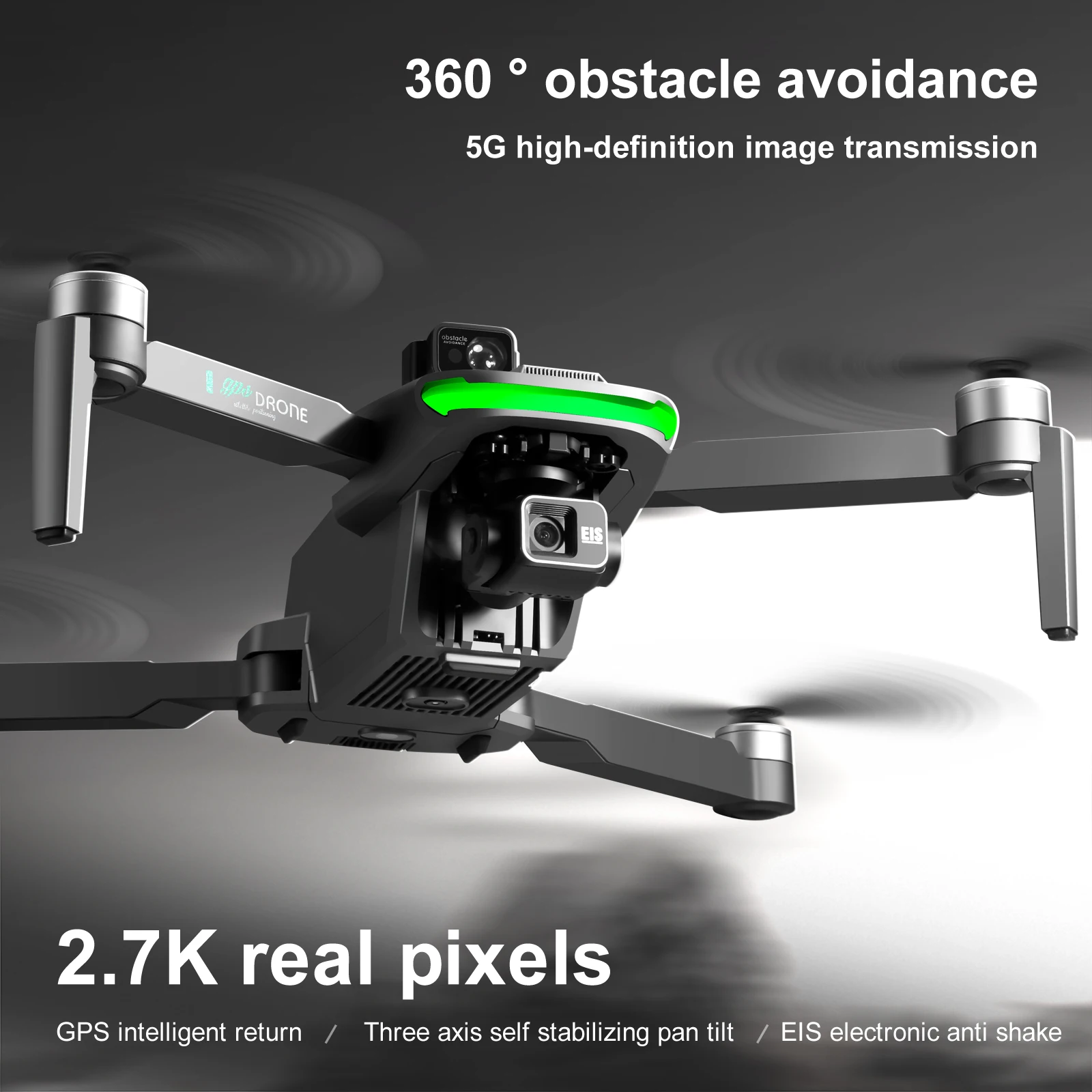 S155 전문 드론 8K HD 카메라, 5G 와이파이, 3 축 흔들림 방지, 브러시리스 GPS, 360 ° 레이저 장애물 회피, 접이식 RC 쿼드콥터