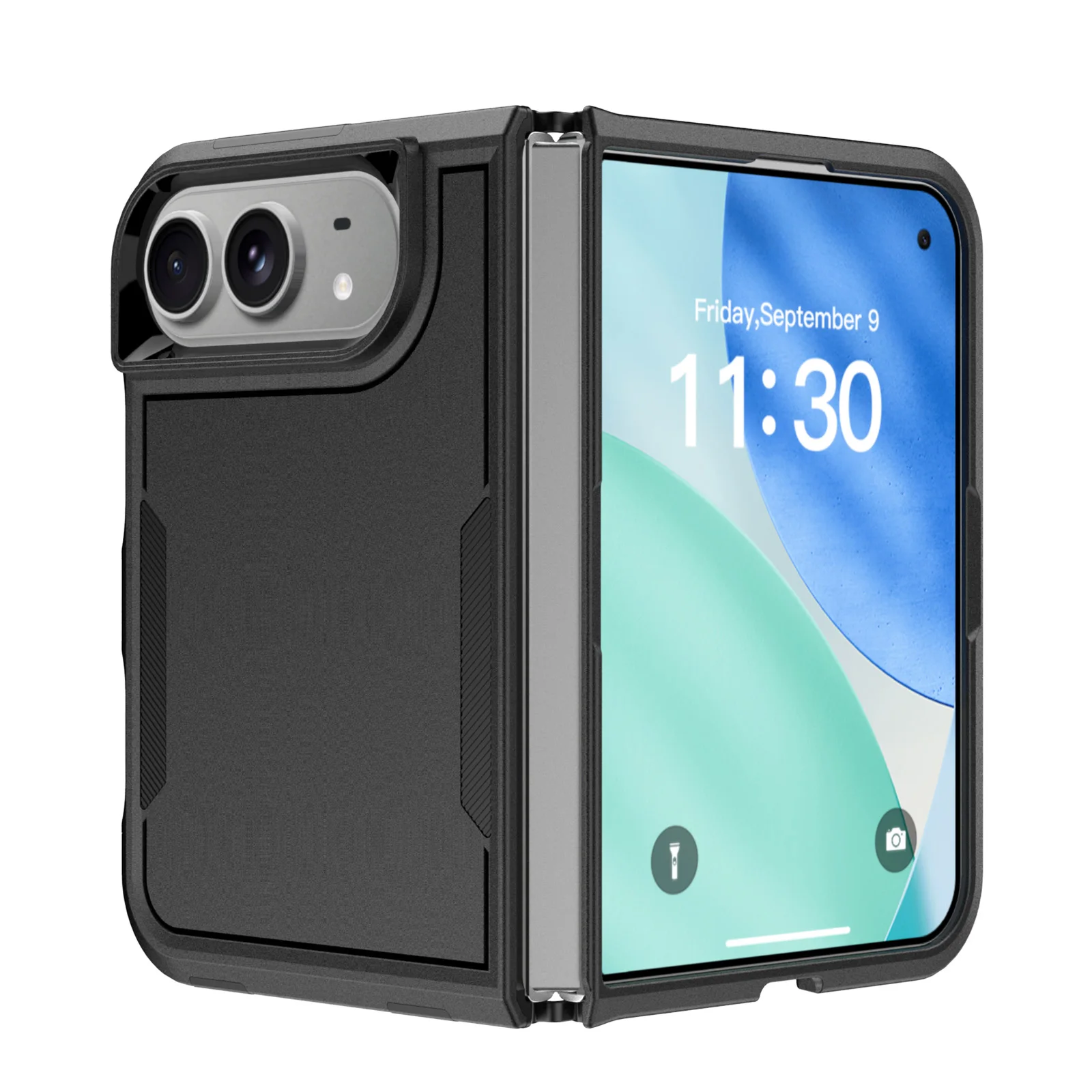 Futuristic DUO Armor Anti-Fall Folding Phone Case - Available in Red, Black, Blue, and Green