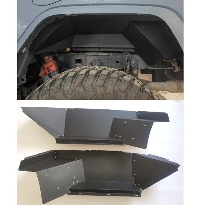 LC4WD 4x4 외장 액세서리 알루미늄 백 머드 가드 리어 이너 펜더 플레어 라이너 2018-2025 지프 랭글러 JT용