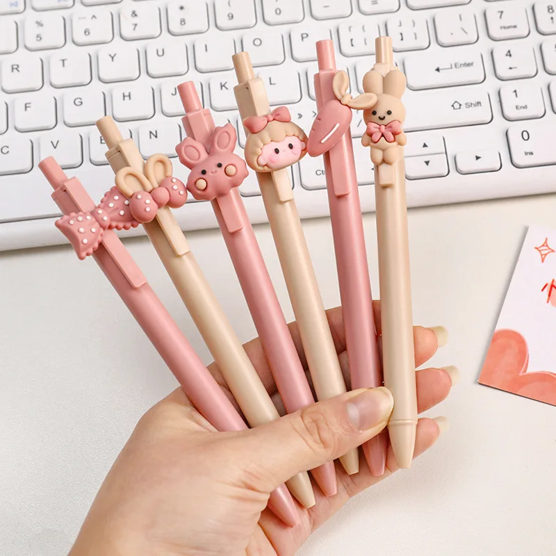 

1pc Cute Rabbit Press Pen 0.5mm Refill Stick Cute Rabbit Pen Kawaii Gel Pen for School Writing