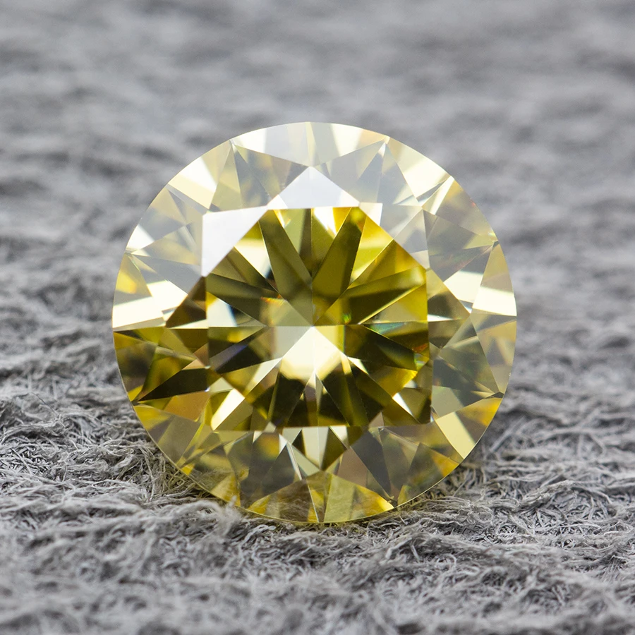 Loose Gemstones Moissanite Jewelry Materials Yellow Color Moissanite Stone with Certificate 0.5-5.0ct GRA Certified Moissanita Loose Gemstones Pass Diamond Tester