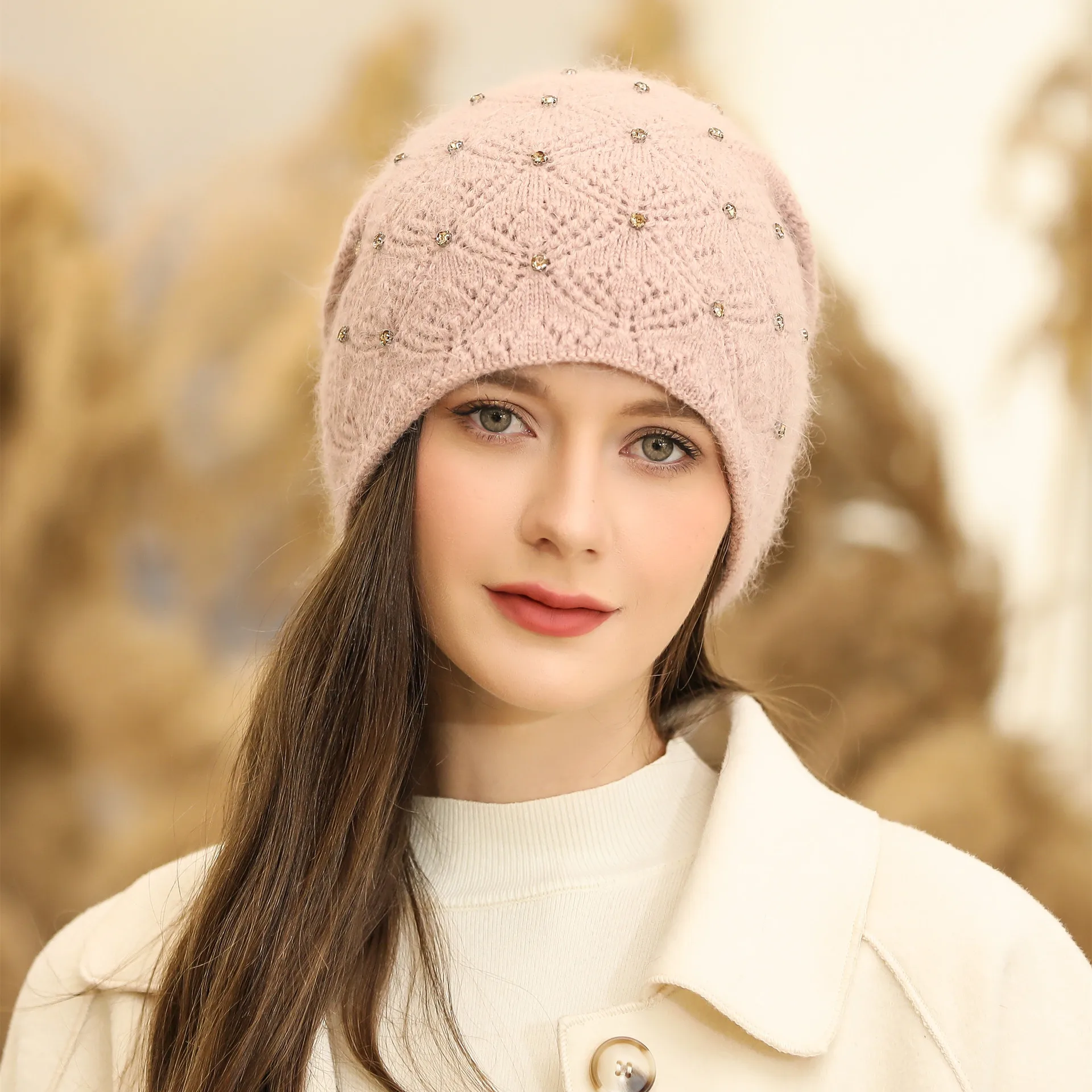 New-Women-Winter-Hat-Streetwear-Rabbit-Fur-Blend-Warm-Cap-Fashion ...