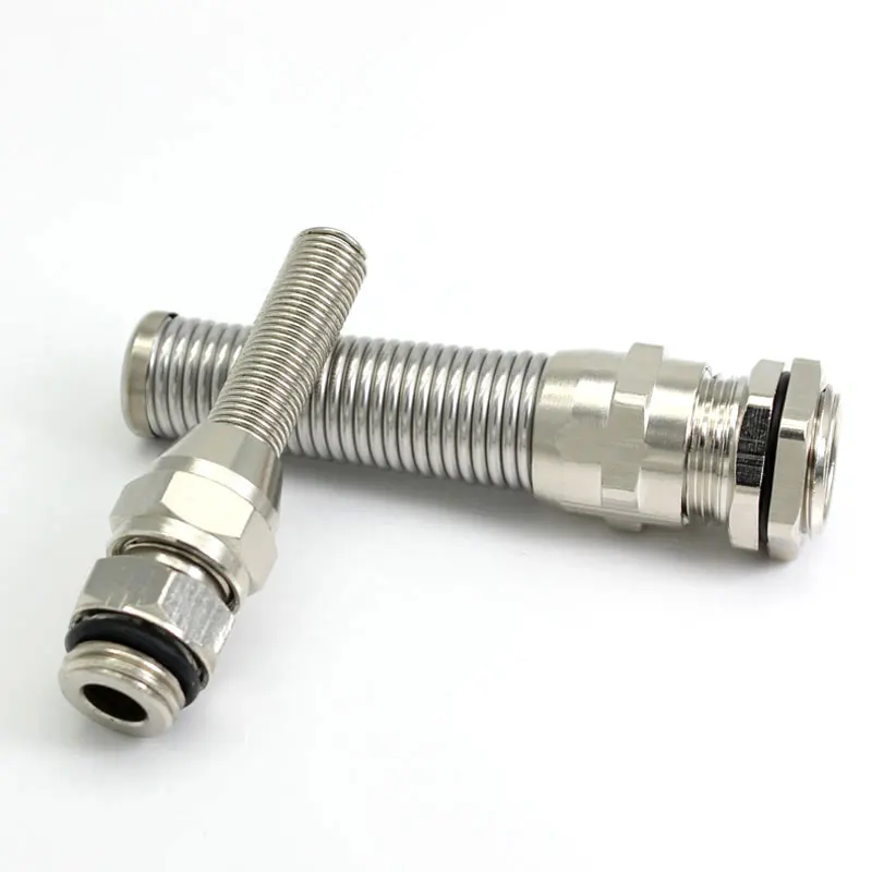 IP68 Electrical Waterproof Strain Relief Anti-Bending Nickel-Plated Brass Cable Gland Nylon Metal Cord Grips Stainless Steel PG7