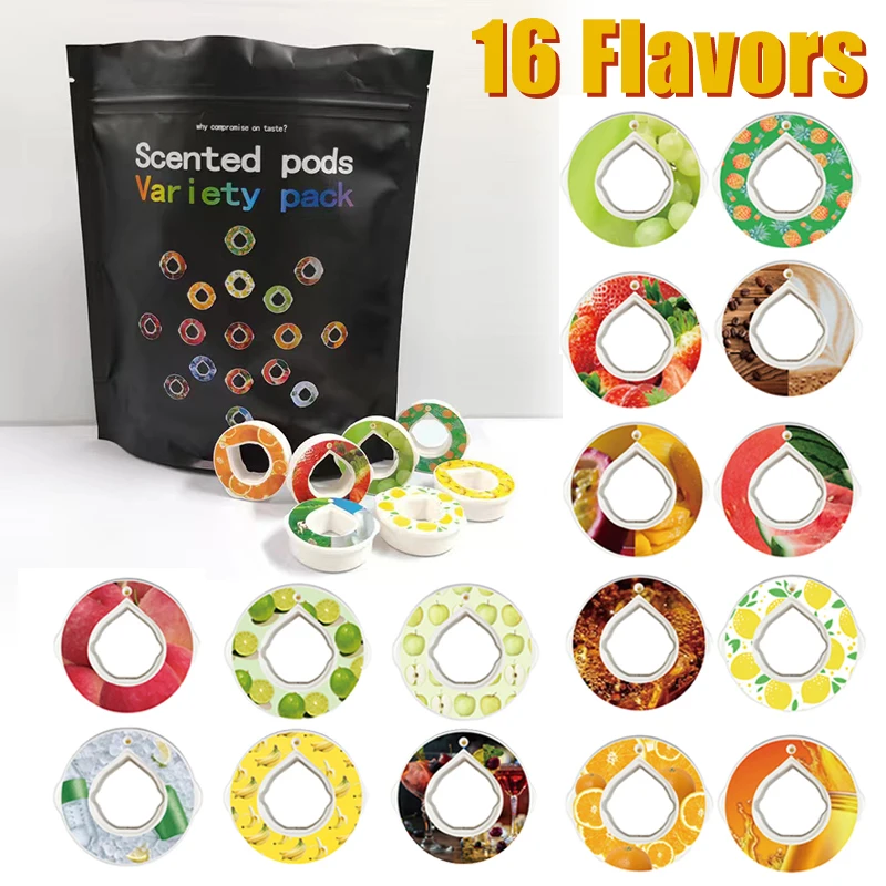 16Pcs/bag Flavoring Air Up Pods 0 Sugar Healthy Fruit Scent Drink Water  Bottle Dedicated Pod Water Bottle Flavour Flavor Cap