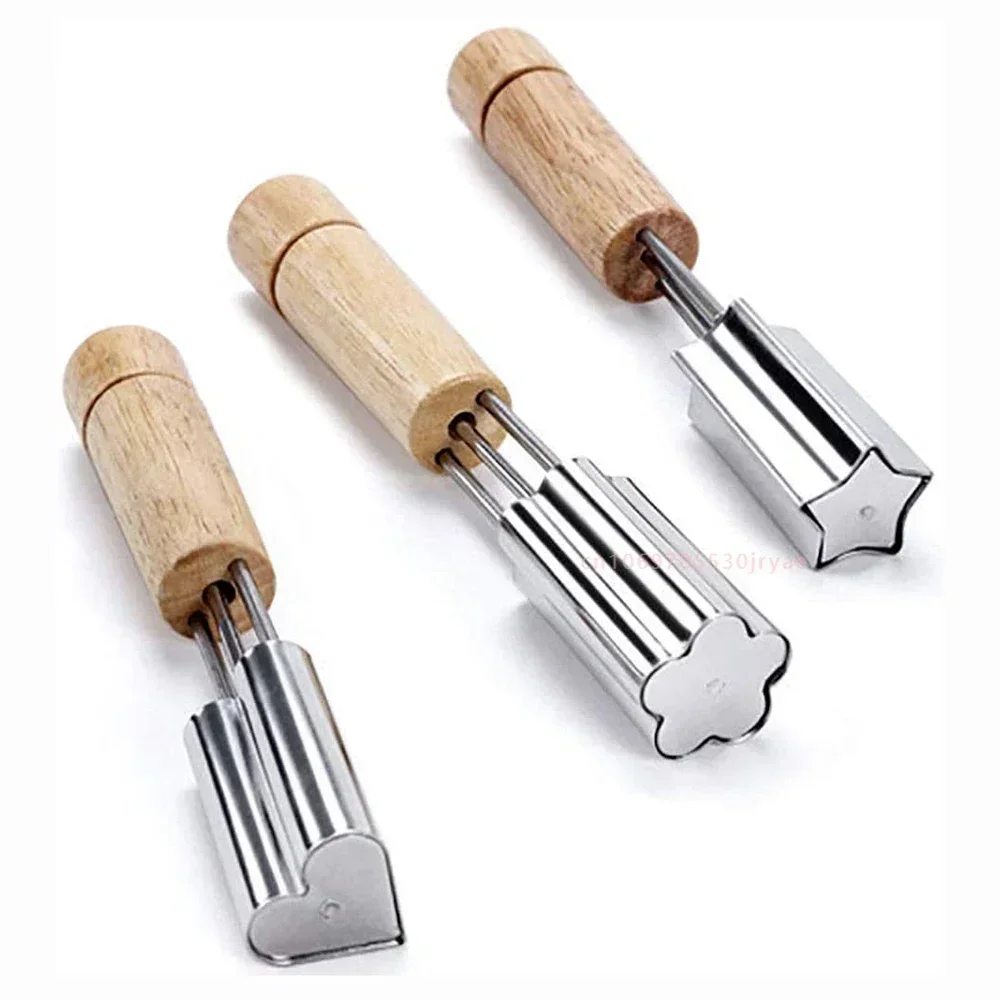 Stainless Steel Vegetable Fruit Cutter Star Flower Heart Shapes Cookie Stamps Mold Decorative Baking Crafts Kitchen Accessory