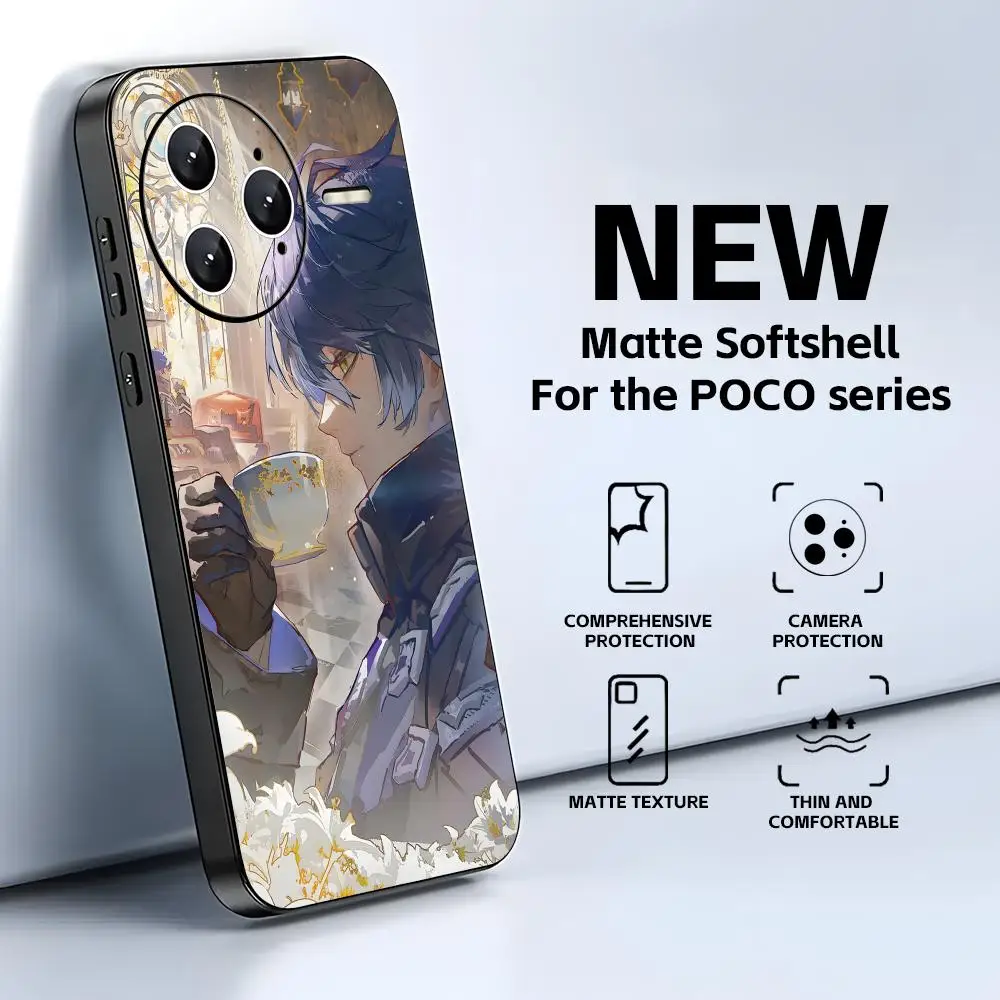 Genshin Impact Flins Soft Black Pro Phone Case