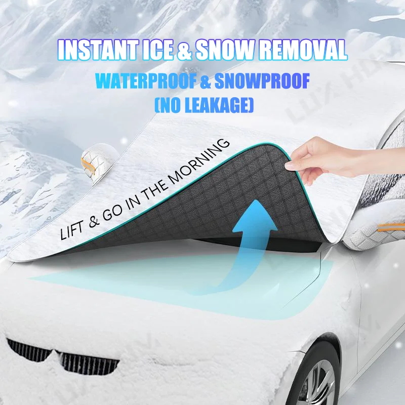 Enhanced Car Magnetic Windshield Snow Cover - 5-Layer Waterproof & Windproof Protection