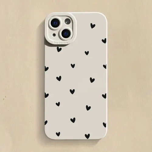 Black Love Heart Phone Case For iPhone 17 16 14 15 13 12 11 Pro Max X XR XS 7 8 15 16 Plus SE Shockproof Silicone Soft Cover - Image 11