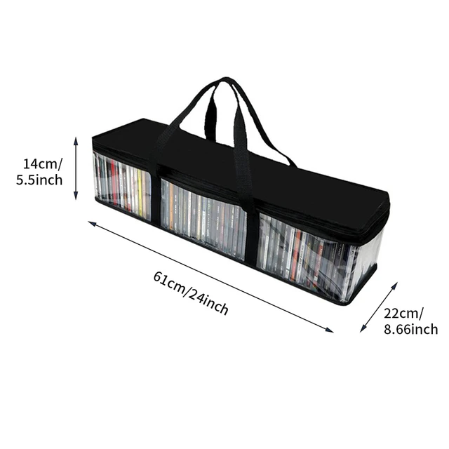 2pcs Zipper Clear Windows Protective Video Games Media Case CD Storage Bag  Holder With Handles 40 Capacity Tidy Home For Movies - AliExpress