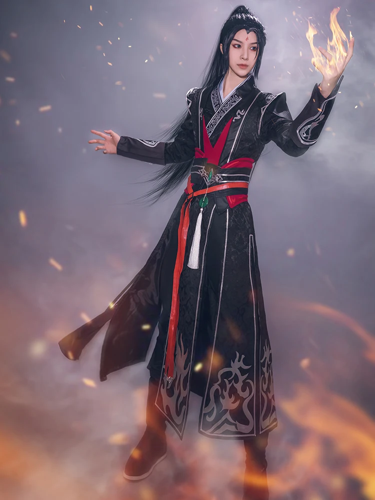 

Аниме самосберегающая система злодей, костюм Luo Binghe Cos, мужская и женская одежда, ролевая игра, одежда дьявола ханьфу