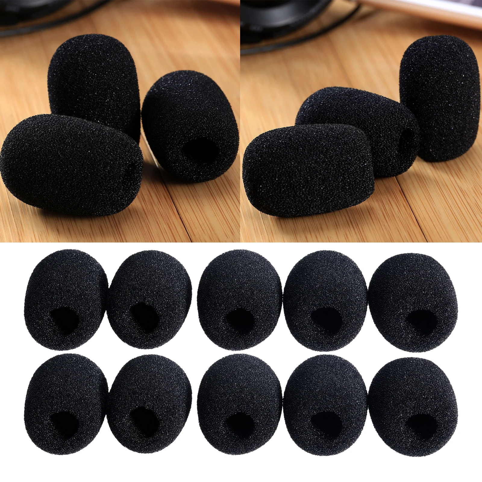 

5/10pcs Microphone Microphone Headphone Grill Windshield Sponge Foam Mini Black Headphone Microphone Cover New High Quality