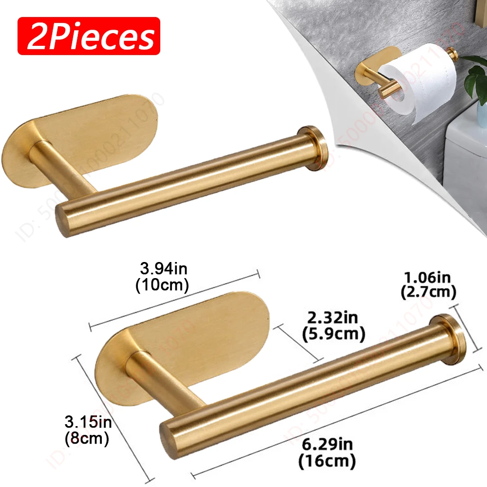 Adhesive Bathroom & Kitchen Toilet Paper Holder - Absorbent Towel Dispenser and Storage Accessory
