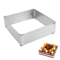 Ustensiles de cuisson en acier inoxydable, anneau de Mousse réglable, bricolage, moule de décoration de gâteau carré, outil de cuisson de desserts 4
