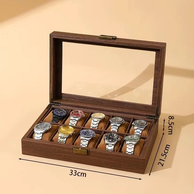 Retro-Inspired PU Leather Watch Storage Box with Imitation Wood Grain, Creative Gift Ca... - SKU WSB01528 - UGI Packaging