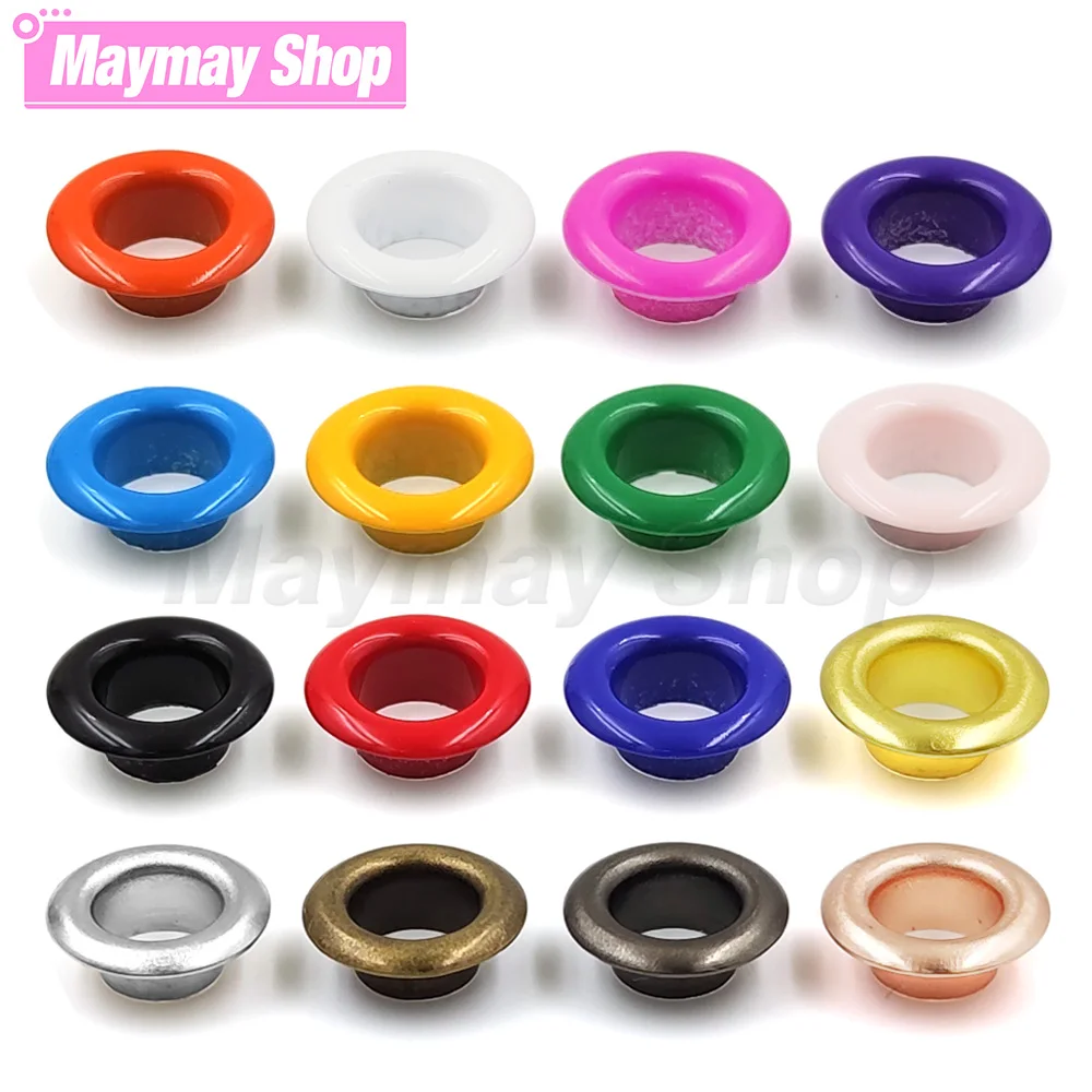 4mm Multicolor Eyelets Grommet Metal Ring With Washer Scrapbooking Shoes Belt Cap Bag Tags Clothes DIY Leathercraft 100 Sets