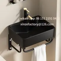 อ่างล้างหน้าเซรามิกแบบแขวนผนังสำหรับฤดูหนาว ปรับแต่งได้ พร้อมขาตั้งสแตนเลส ถาดรองน้ำ ประหยัดพื้นที่ สีเขียวผลไม้ 3