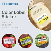 DETONGER Thermal Label Printer Supermarket Convenience Store Retail Store Price Stickers Price Tag tanie tanio CN (pochodzenie) Red Yellow Orange Thermal Paper Waterproof Oilproof Scratchproof Tear Resistant Anti alcohol Barcode QR Code printing