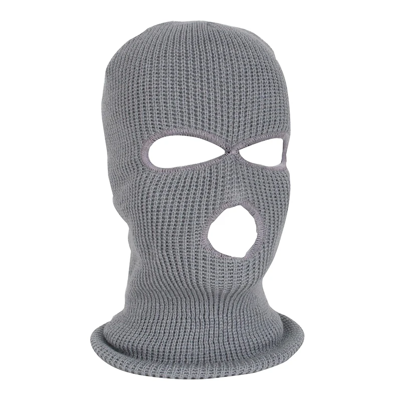 Motorcycle Windproof Full Face Knit Hats Ski Mask Men Warm Wool Balaclava Winter Hats Knitted 3 Holes Ski Mask 3