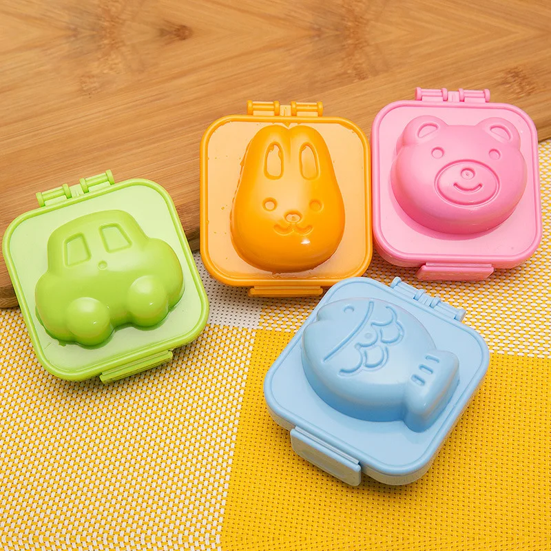 Egg Boiler Mold Cup Cartoon Cute Boiled Egg Mold Fish Cart Heart Egg Sushi Rice Mold Decorated Fondant Cake Children's Lunch Supplementary Tool