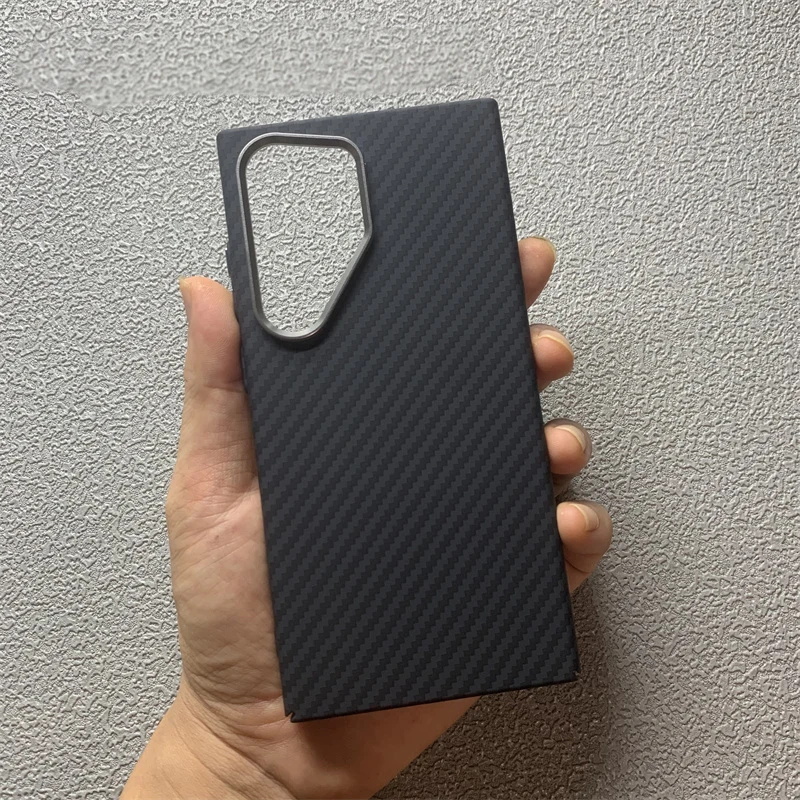 Luxurious Carbon Fiber Texture MagSafe Case with Alloy Lens & Wireless Charging Capability
