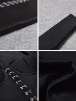 Long Sleeve Black Square Collar Bandage Dress Mini HLBANDAGE Long Sleeve Black Square Collar Bandage Dress