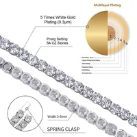 Collier à maillons de Tennis Hip Hop pour hommes et femmes, pierre CZ scintillante, bijoux à la mode, chaîne Fine de 3MM 4MM 5MM, fermoir à ressort 6