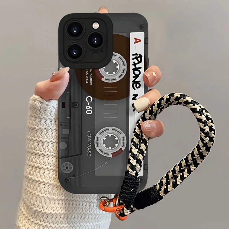 Stylish Radio Pattern Silicone Phone Case with Hang Strap