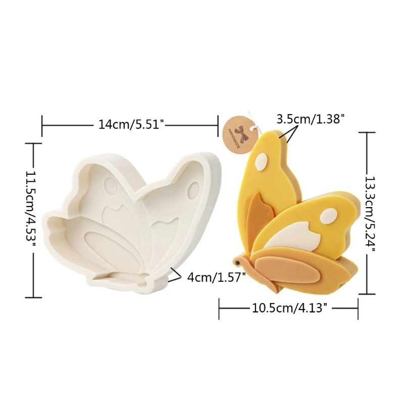 MXME Flat Butterfly Silicone Mold Handmade Soap Moulds for Candle Making