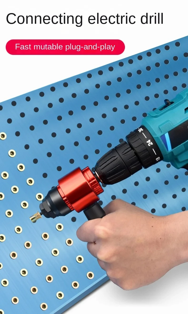 Rivet Nut Gun Riveting M3~M8 Cordless Rivet Drill Electric Adapter Insert Nut Tool, Can Be Used In Manual And Electric Mode